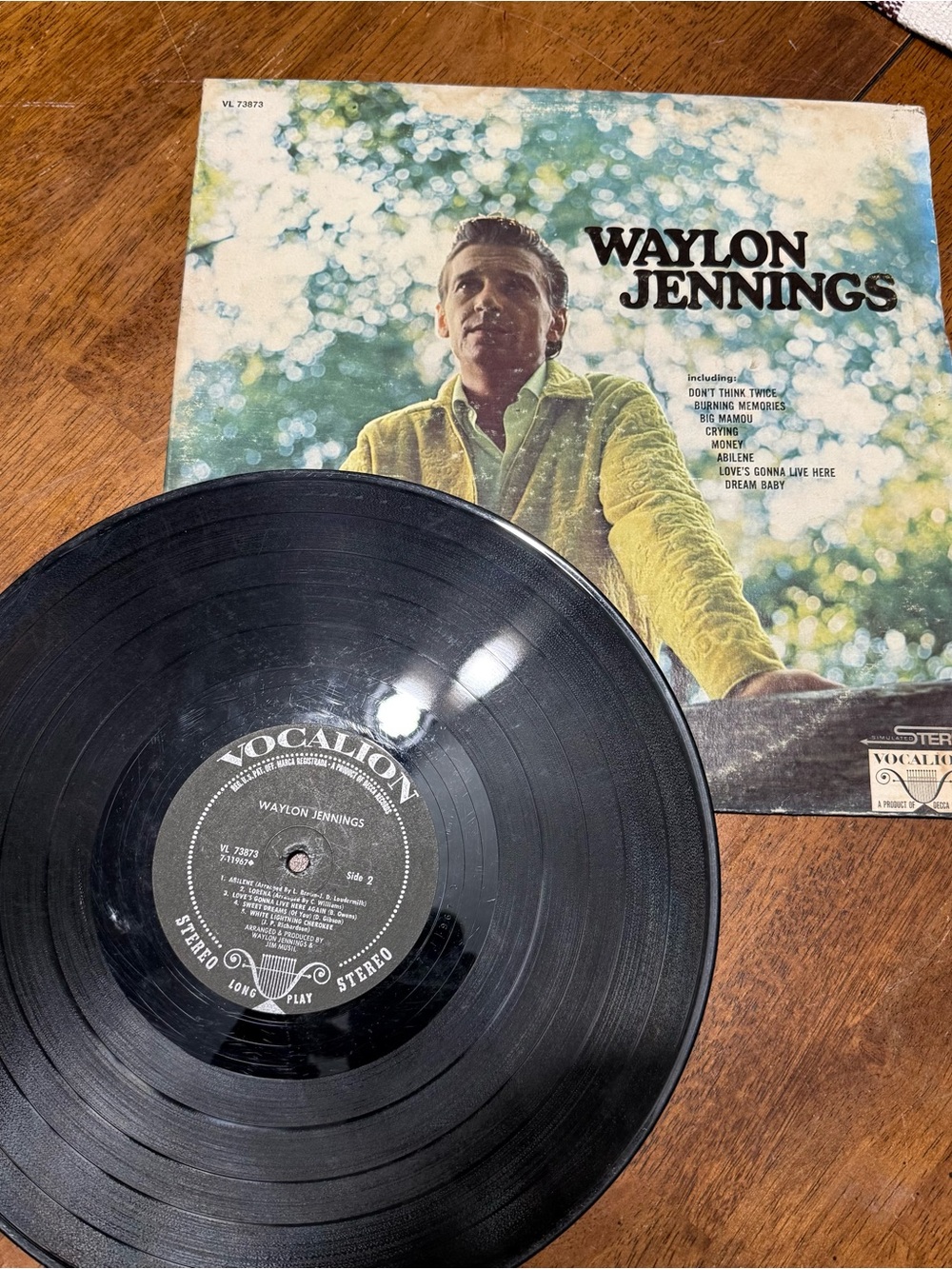 Waylon Jennings Self Titled Vinyl LP 1969 Vocalion VL 73873 Tested Plays